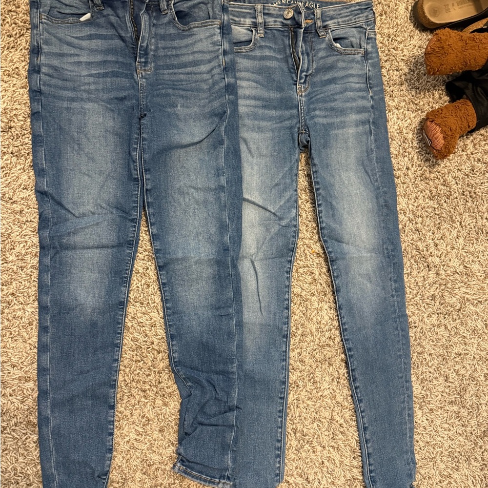 American Age Blue Skinny Jeans with Subtle Fading